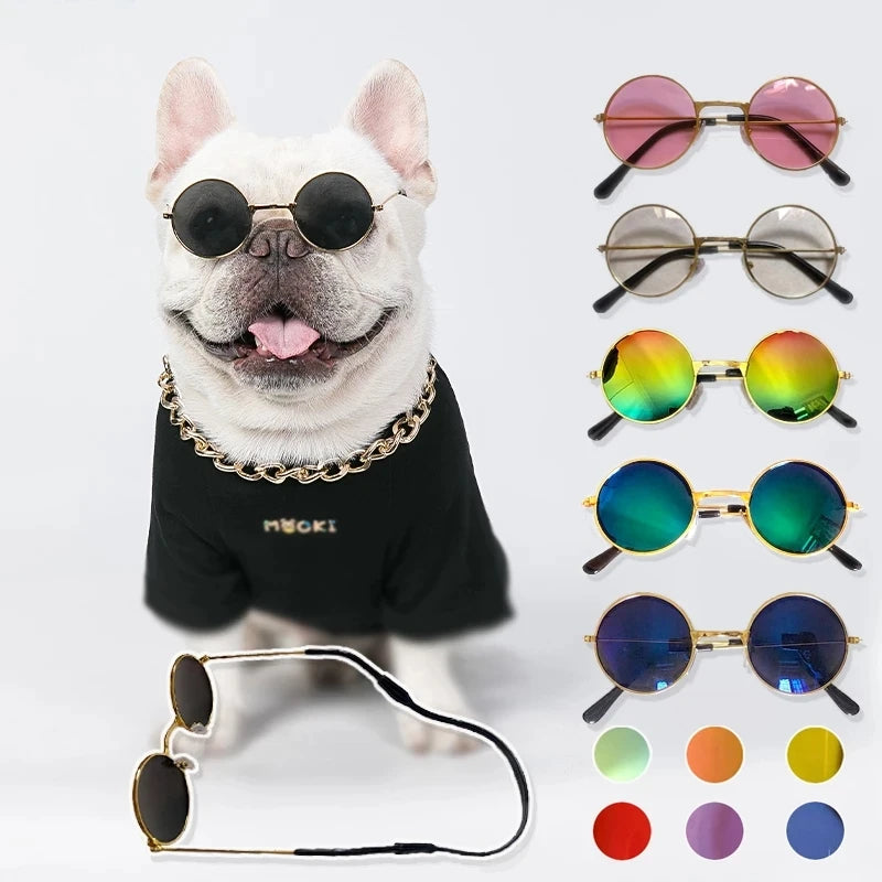 Vintage Round Sunglasses for Cats & Small Dogs – Photo Props & Cosplay