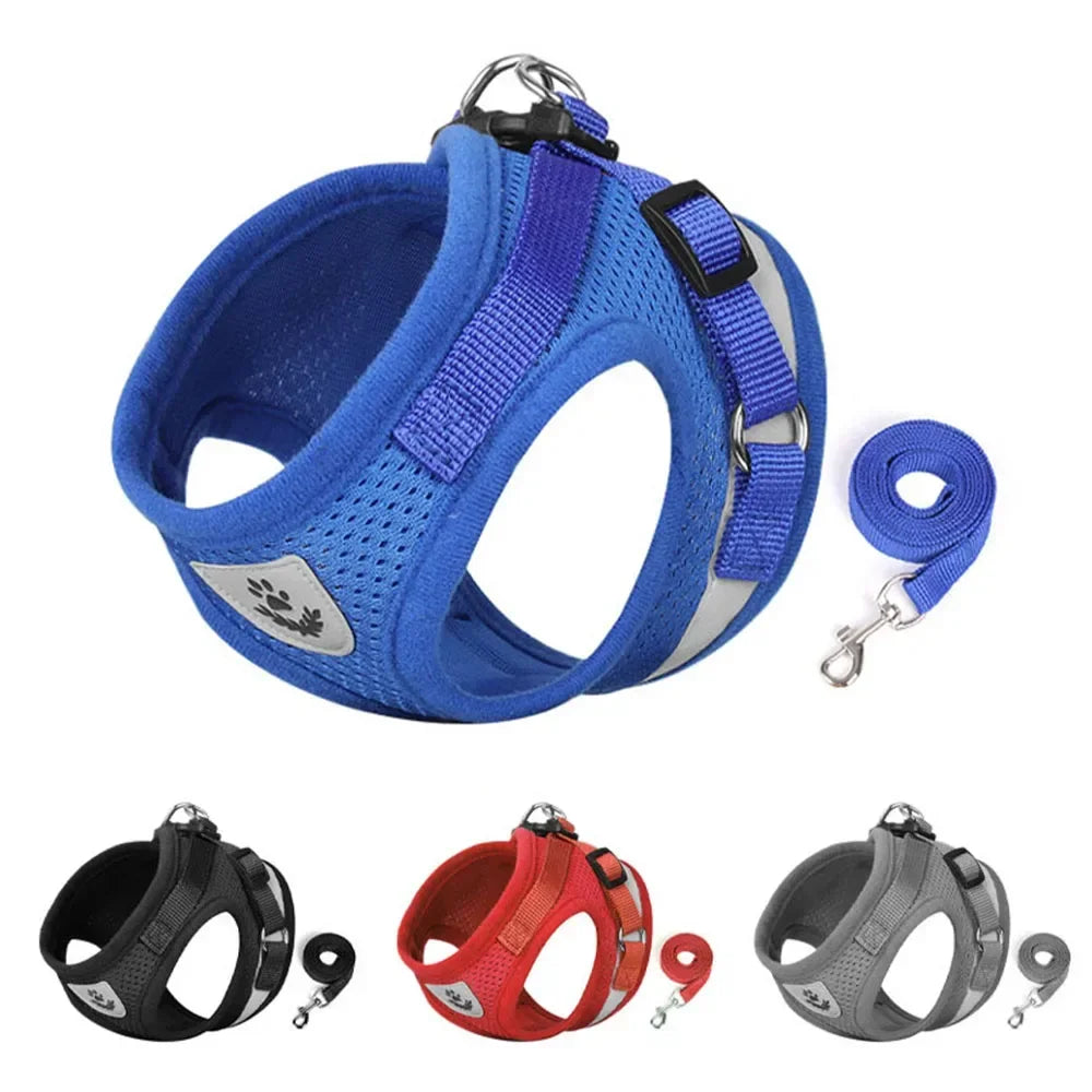 Cat Harness & Leash Set – Adjustable Reflective Escape-Proof Mesh Vest