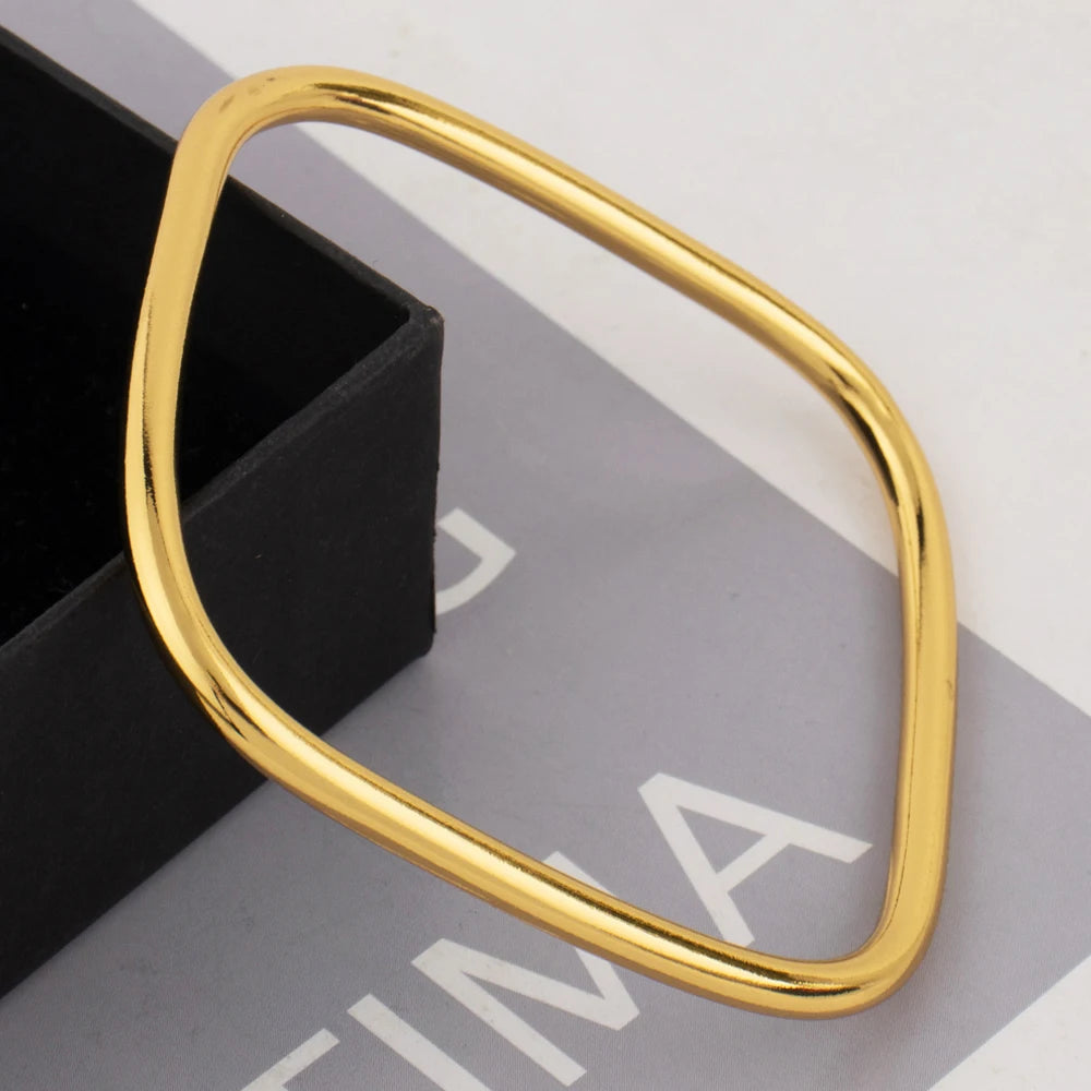 Gold Plated Steel Bangle Bracelet