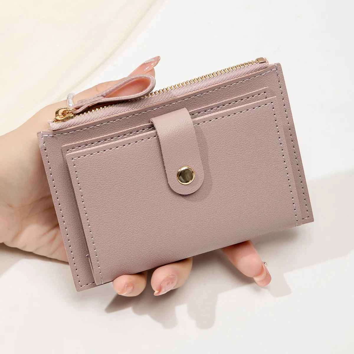 Women's Mini PU Leather Wallet – Ultra-Thin Card Holder & Coin Purse