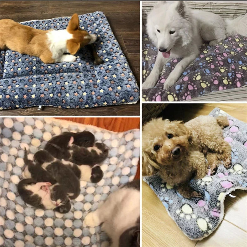 Flannel Pet Sleeping Mat — Soft Warm Dog & Cat Bed