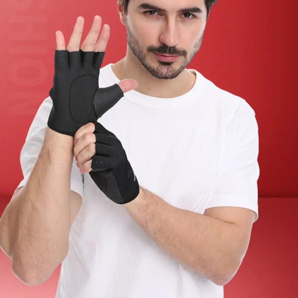 Half-Finger Weightlifting Gym Gloves – Non-Slip Gel Pad, Unisex