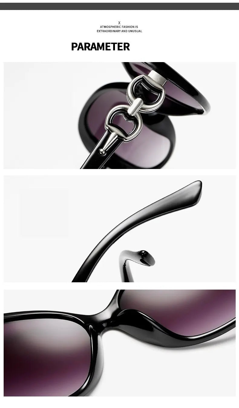 Women's Oval Gradient Sunglasses – Large Frame UV400 Street Style