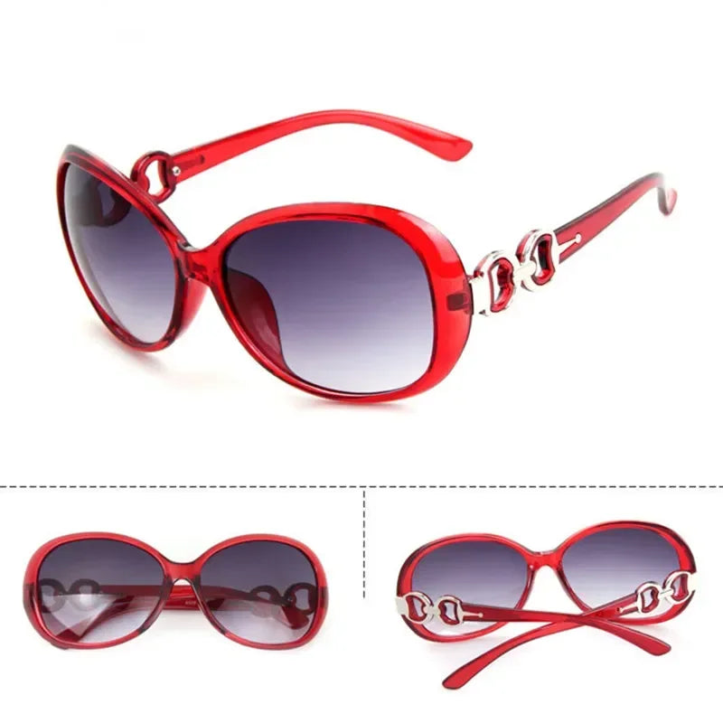 Women's Oval UV400 Sunglasses – Polarized Gradient Lenses | Red, Tea, Purple, Black
