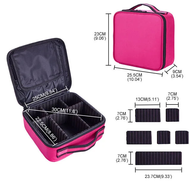 Women's Professional Makeup Bag – Waterproof Travel Cosmetic Case