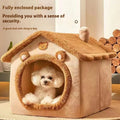 Dog House Style Pet Bed – All-Season Removable & Washable Warm Bed for Dogs & Cats