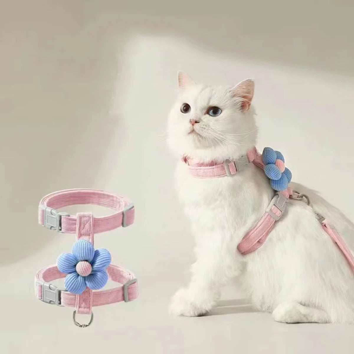 Cute Cat Harness & Leash Set – Adjustable Breathable Escape-Proof Vest