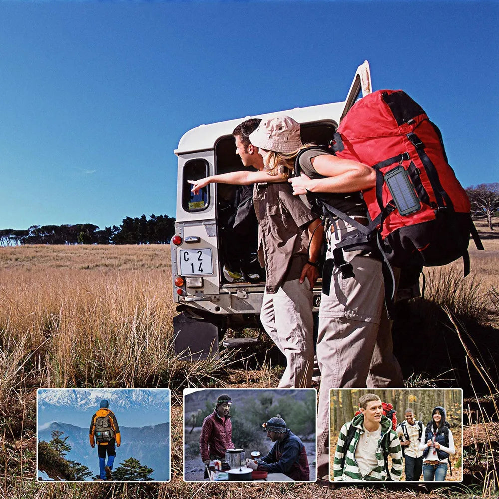 Solar Power Bank 80000mAh – Portable Charger with LED Flashlight & Compass