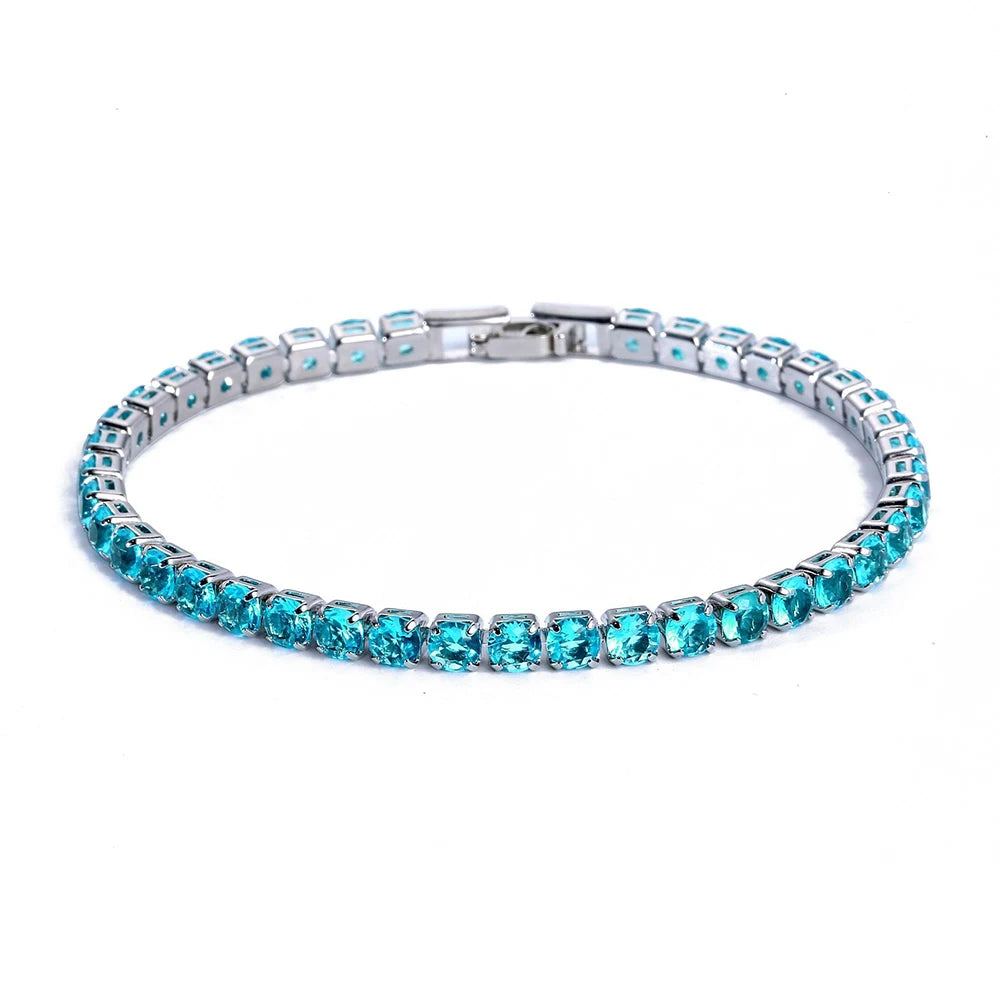 Cubic Zirconia Tennis Bracelet – Gold & Silver Chain