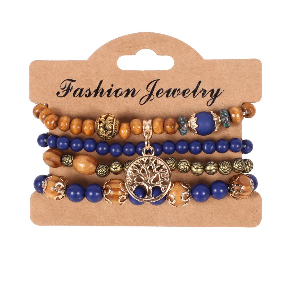 Bohemian Beaded Bracelet Set — Colorful Stackable