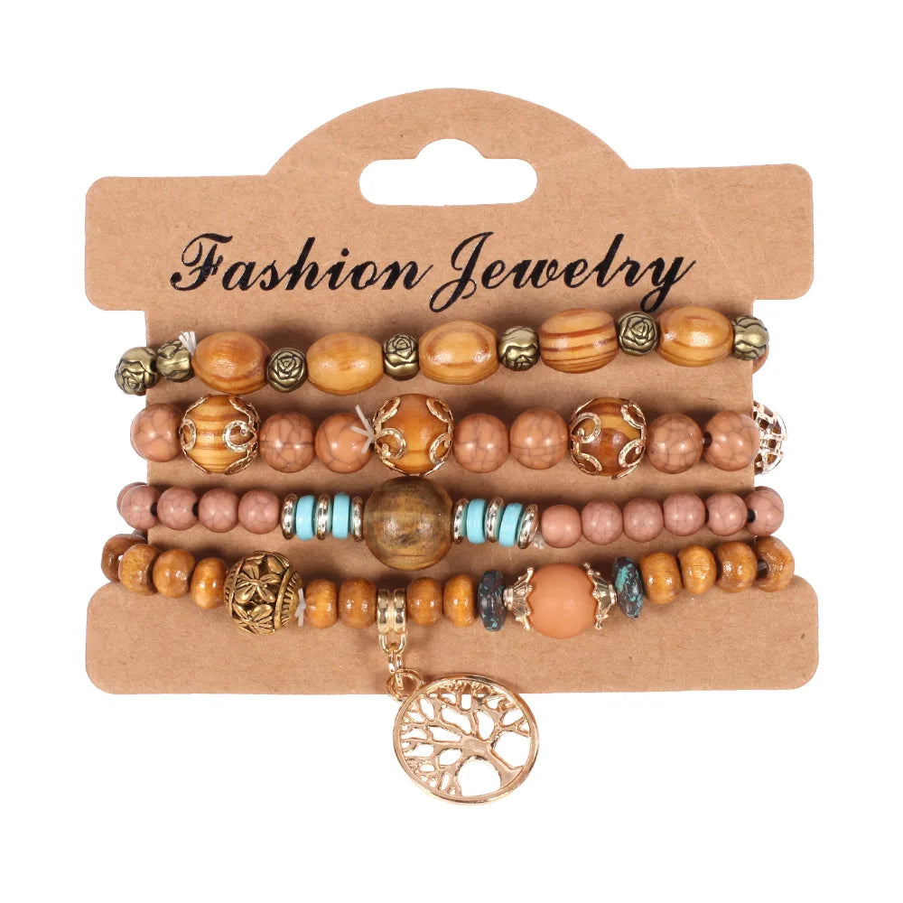Bohemian Beaded Bracelet Set — Colorful Stackable