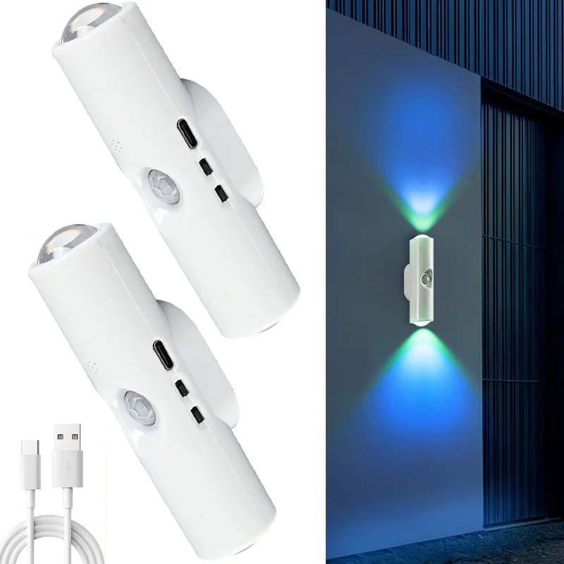 Smart RGB Night Light – Motion Sensor, Rechargeable, Magnetic Wall Lamp