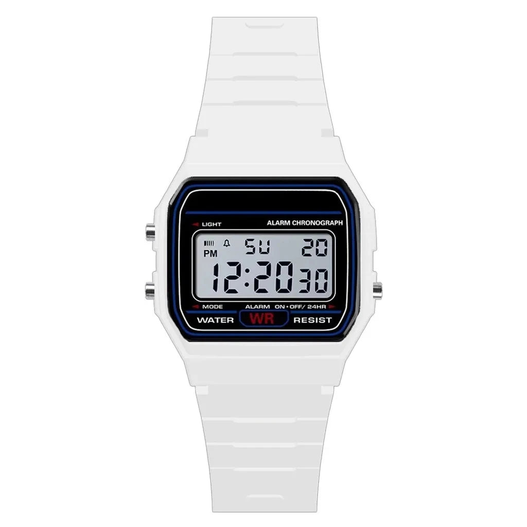 Sport LED Digital Watch – Rubber Band, Alarm & Backlight | Black, Purple, Pink, Red, White, Rose