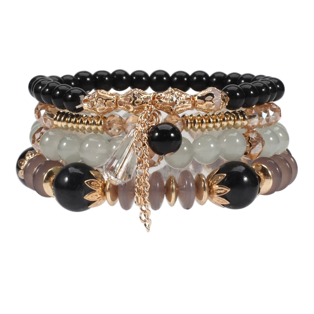 Bohemian Stackable Bead Bracelets — Charm Pendant
