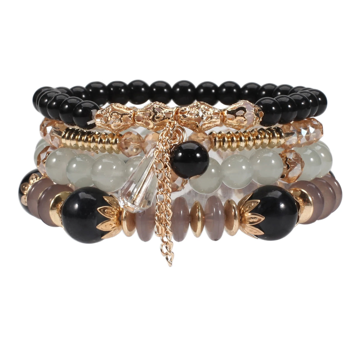 Bohemian Stackable Bead Bracelets — Charm Pendant