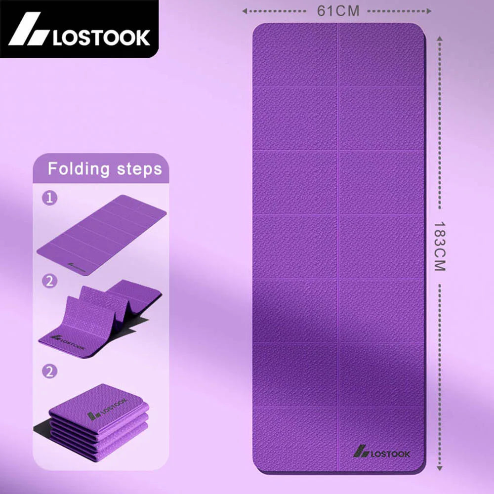 Foldable TPE Yoga Mat – 4mm, Travel-Friendly, 183x61cm