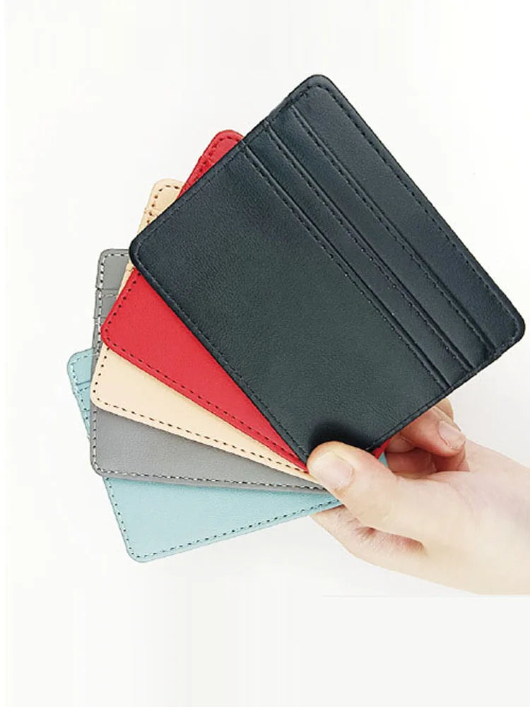 Slim PU Leather Card Holder – Multi-Slot ID & Credit Card Case