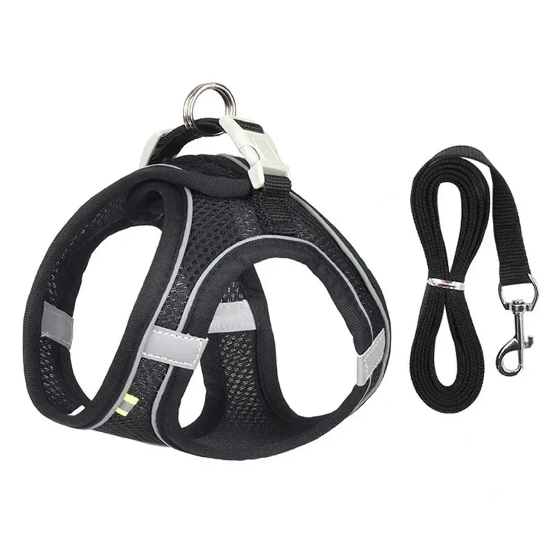 Safety Vest Harness for Cats & Small Dogs – Reflective Breathable Adjustable