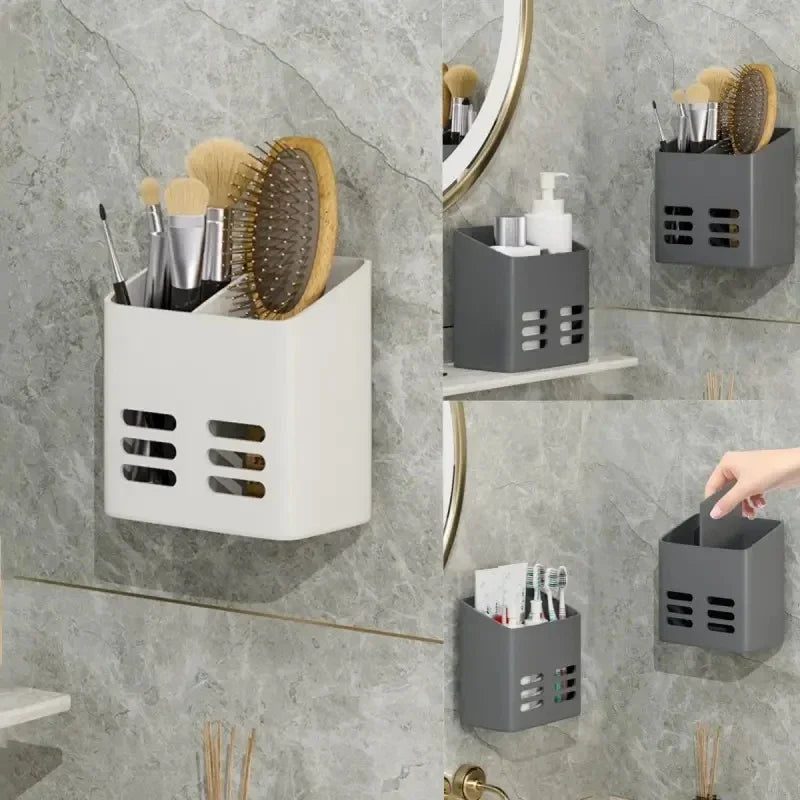 No-Drill Bathroom Corner Shelf – Wall Mount Makeup & Toiletries Organizer