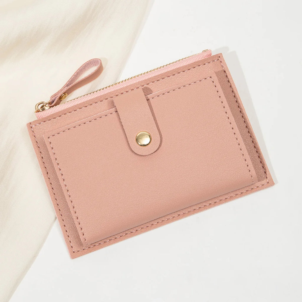 Women's Mini PU Leather Wallet – Ultra-Thin Card Holder & Coin Purse