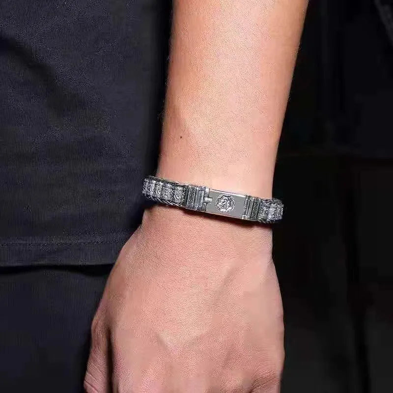 Sterling Silver Geometric Charm Bracelet