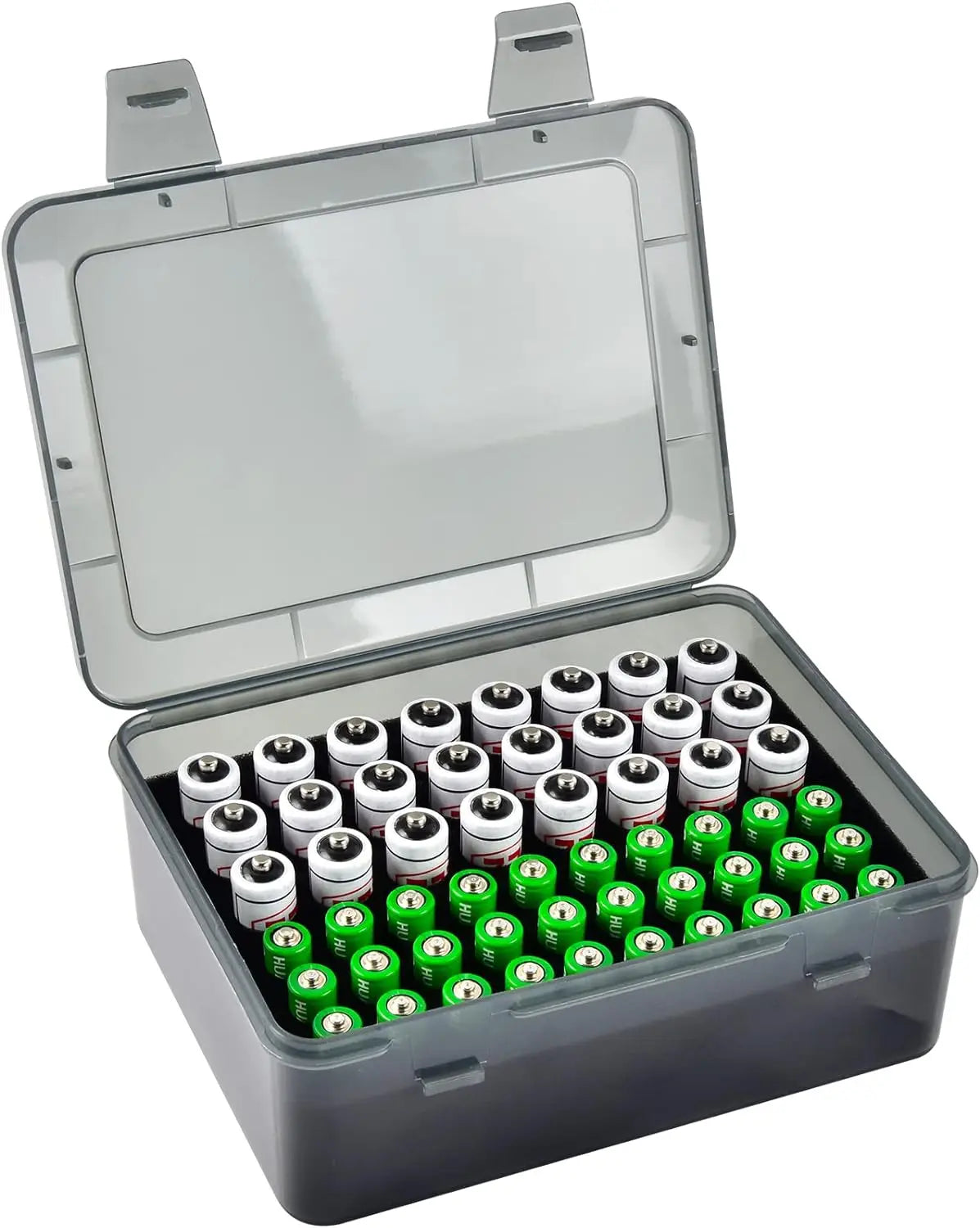 72-Slot Battery Organizer Case – Holds AA & AAA Batteries