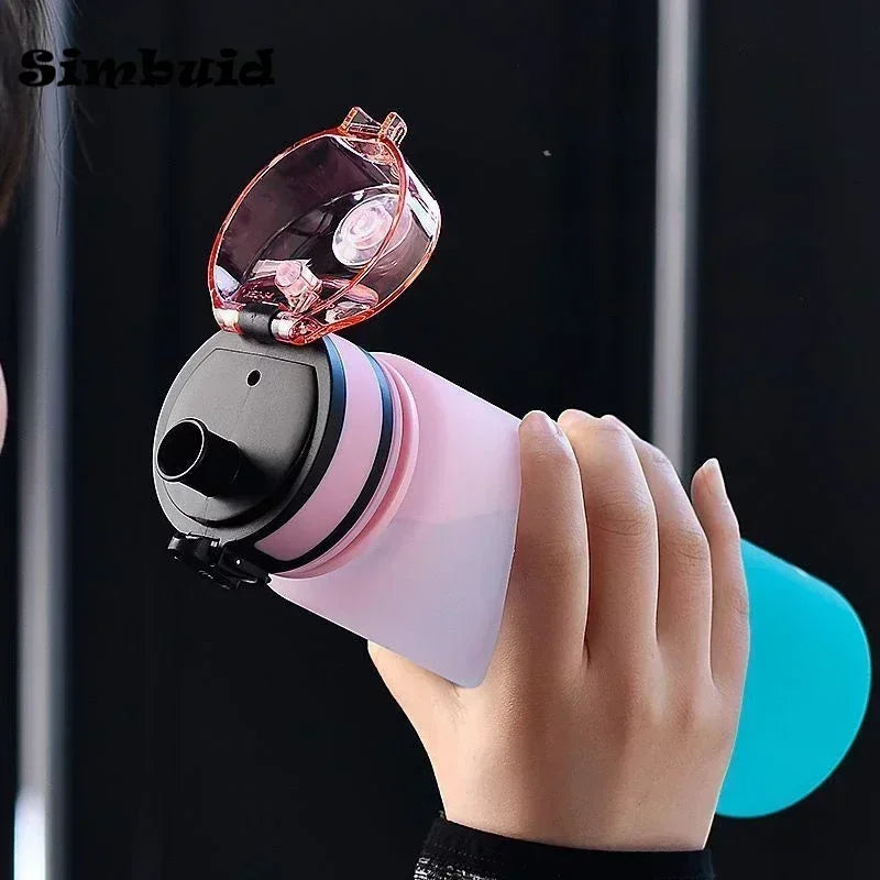 Simbuid Colorful Sports Water Bottle – Leak-Proof PC Plastic, 500ml / 650ml / 1000ml, for Gym & Outdoor