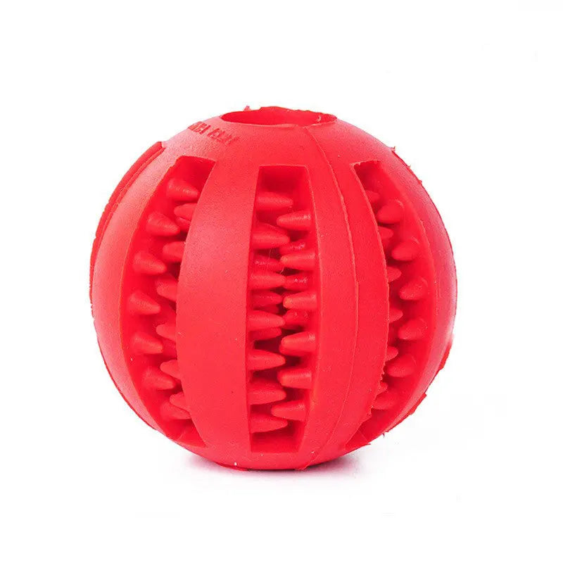 Rubber Chew Toy Ball for Dogs & Cats – Non-Toxic, Bite-Resistant, Treat Feeder & Teeth Cleaning