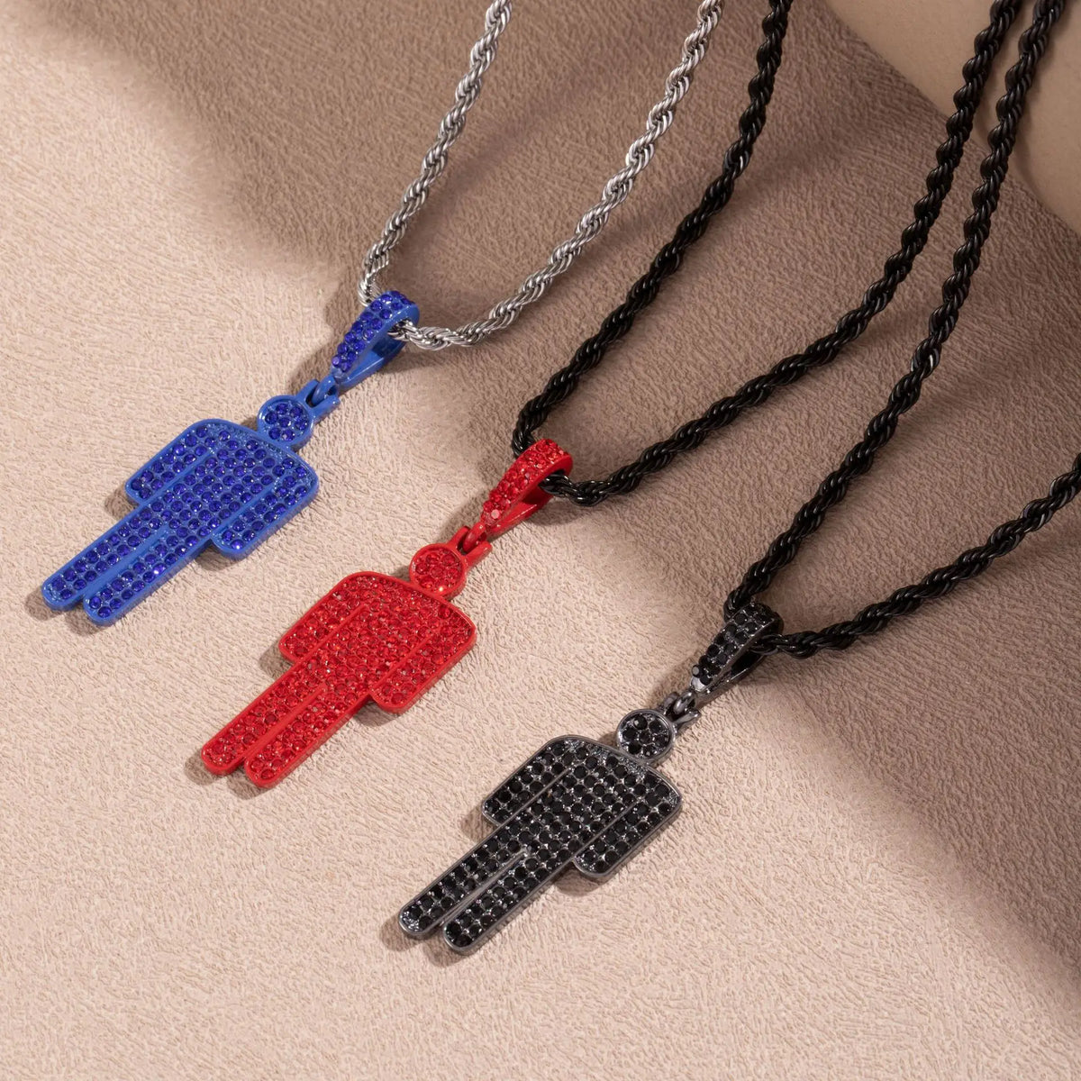 Rhinestone Lock Pendant Necklace
