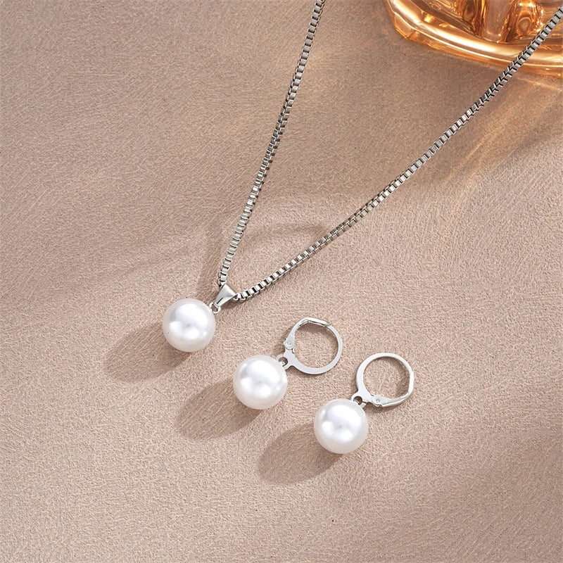 Vintage Pearl Pendant Jewelry Set