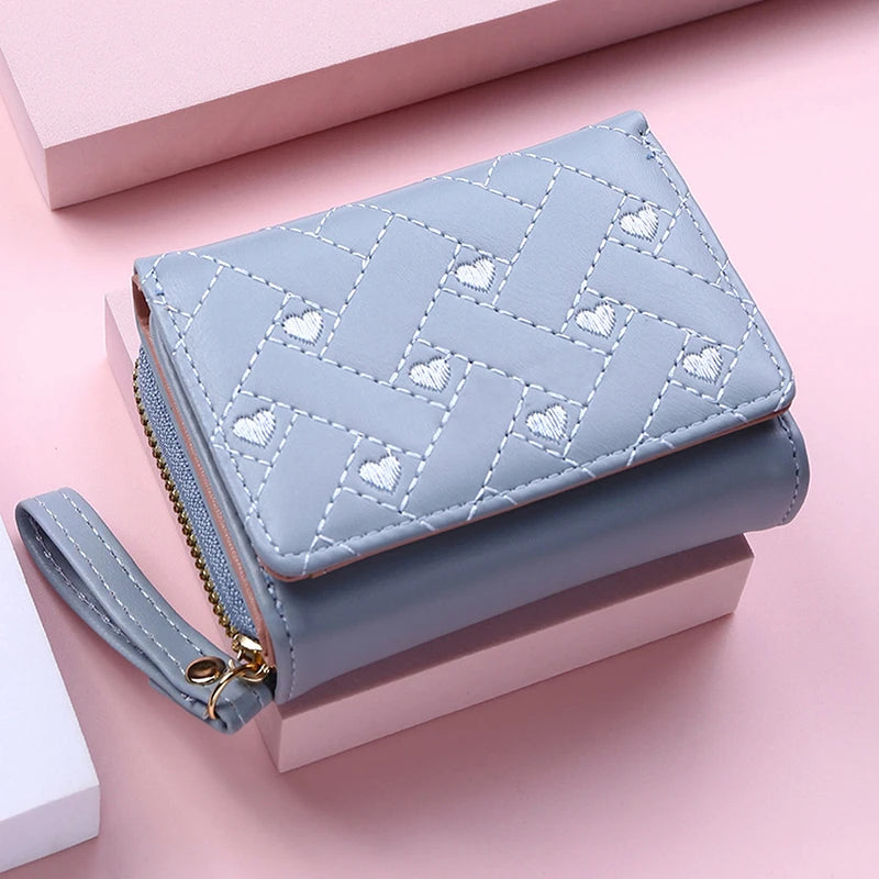 Women's Mini Zip Wallet – 8 Card Slots, Coin Purse & Photo Slot | 8 Colors