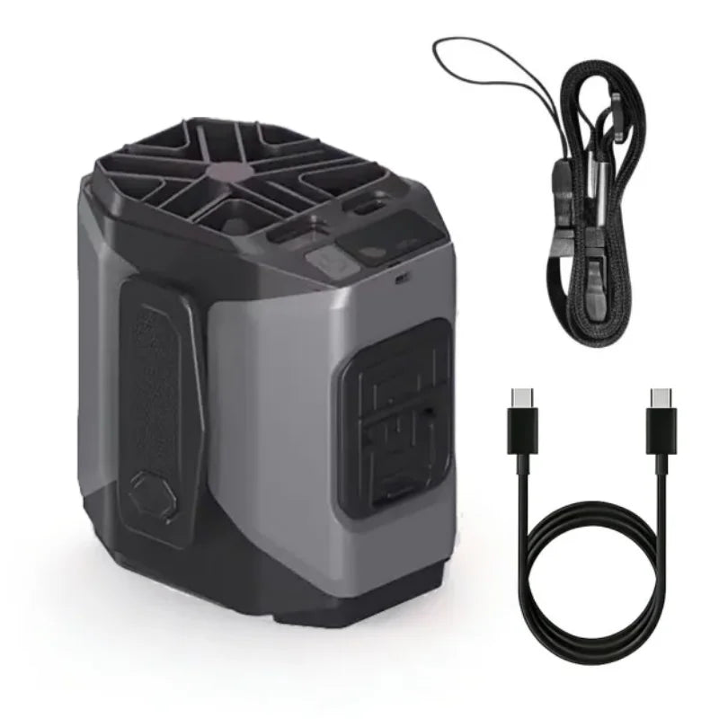 Portable Waist & Neck Fan 3-in-1 – 10000mAh Power Bank, LED Light, 5 Speeds