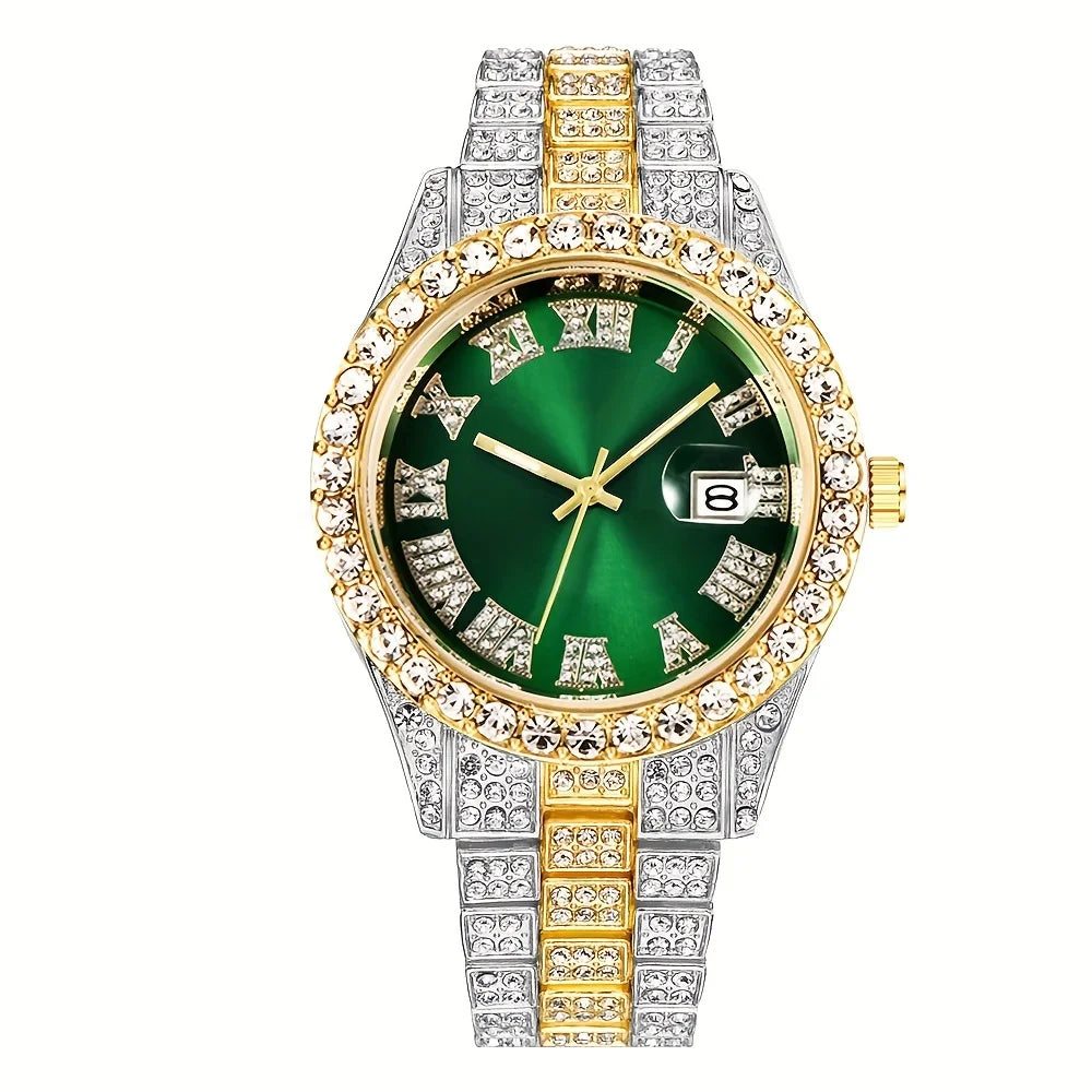 Men's Hip Hop Rhinestone Watch