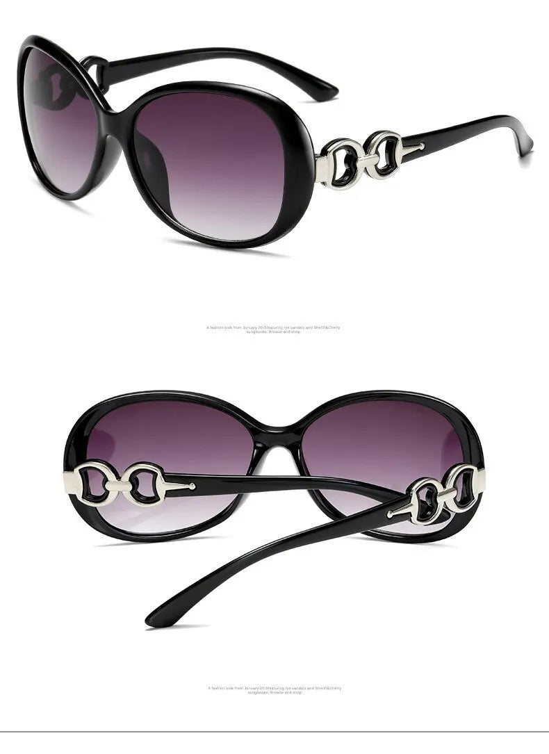 Women's Oval Gradient Sunglasses – Large Frame UV400 Street Style