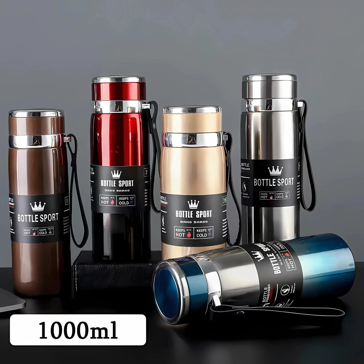 1L Stainless Steel Thermos Bottle – Vacuum Insulated, Keeps Hot & Cold, for Water, Tea & Coffee (4 Colors)
