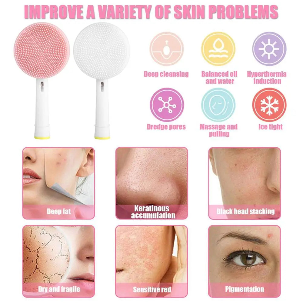 Silicone Facial Cleansing Brush Head – Compatible with Braun Oral-B Electric Toothbrush