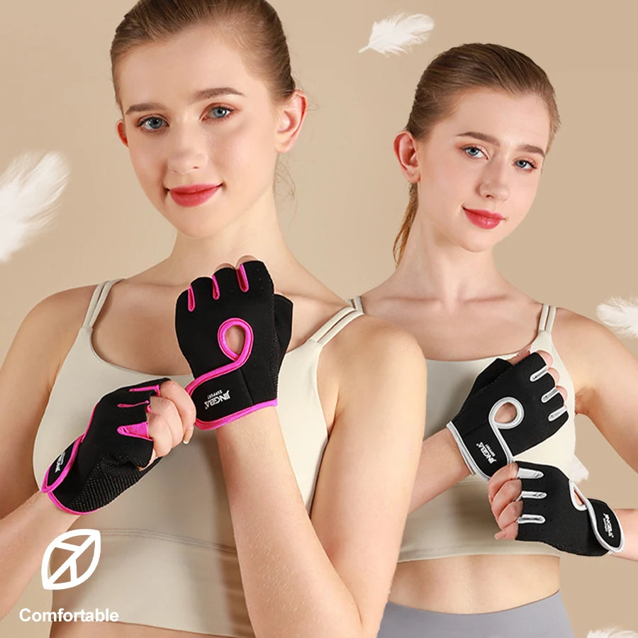 Breathable Gym Gloves – Knit Nylon, Weightlifting & Cycling, Unisex M-XL