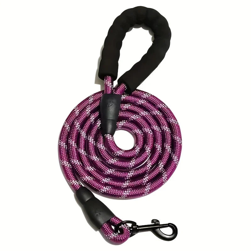 Reflective Dog Leash with Padded Handle – Heavy Duty Double Rope for Strong Dogs