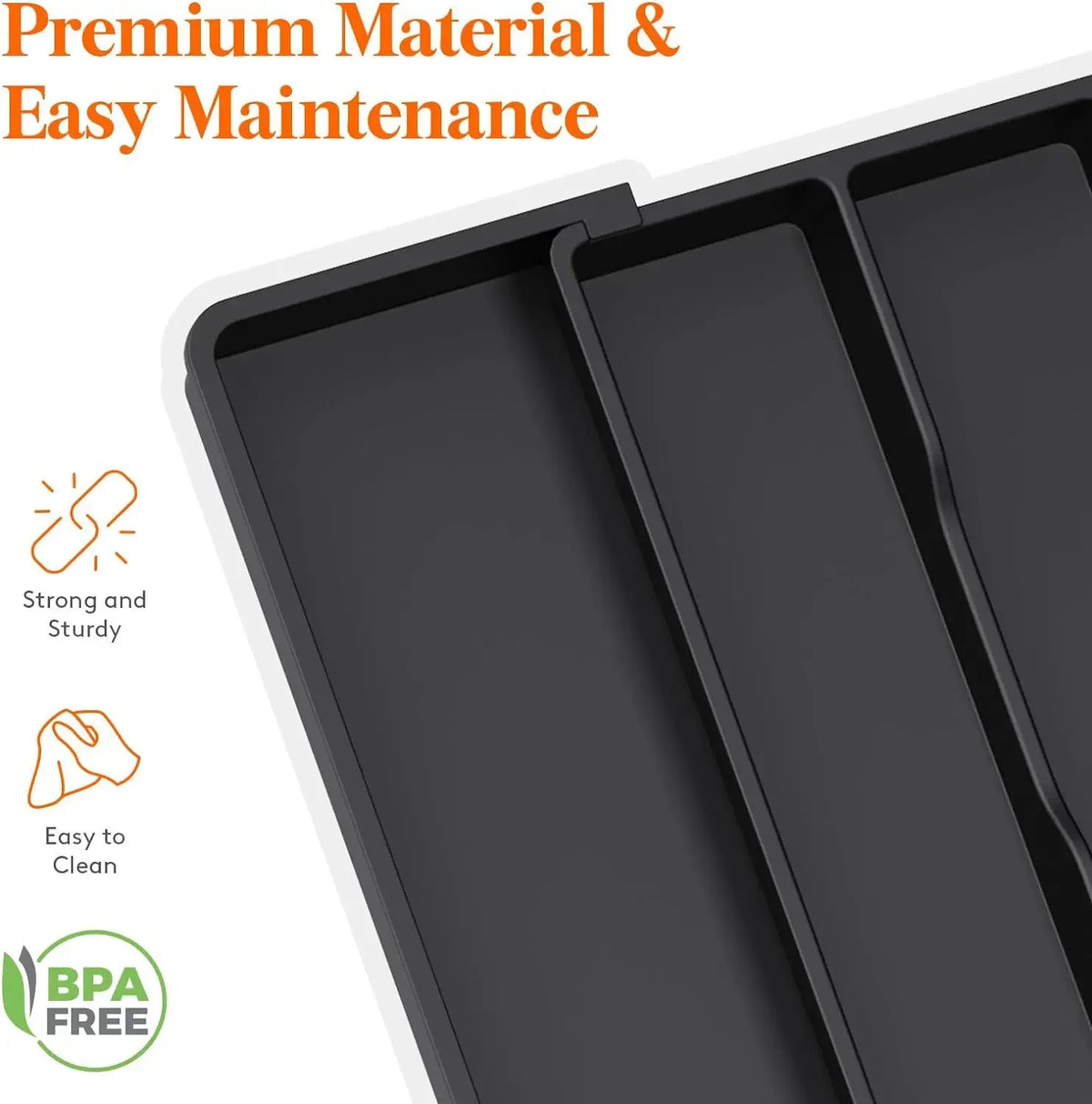 Expandable Silverware Drawer Organizer – Adjustable Utensil Tray for Cutlery & Flatware