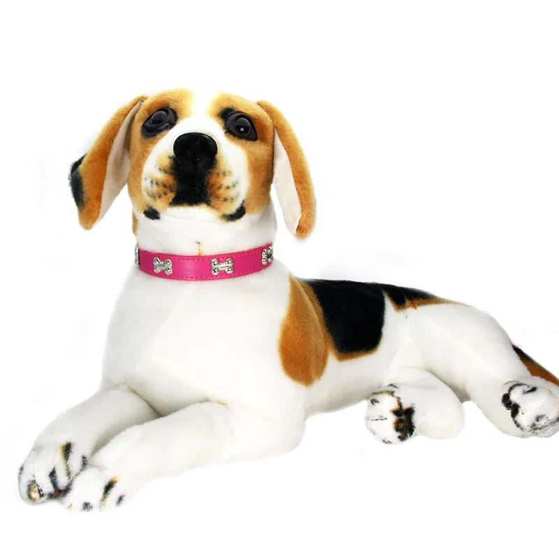Leather Dog Collar – Durable Bone-Shape Buckle for Small Dogs & Cats