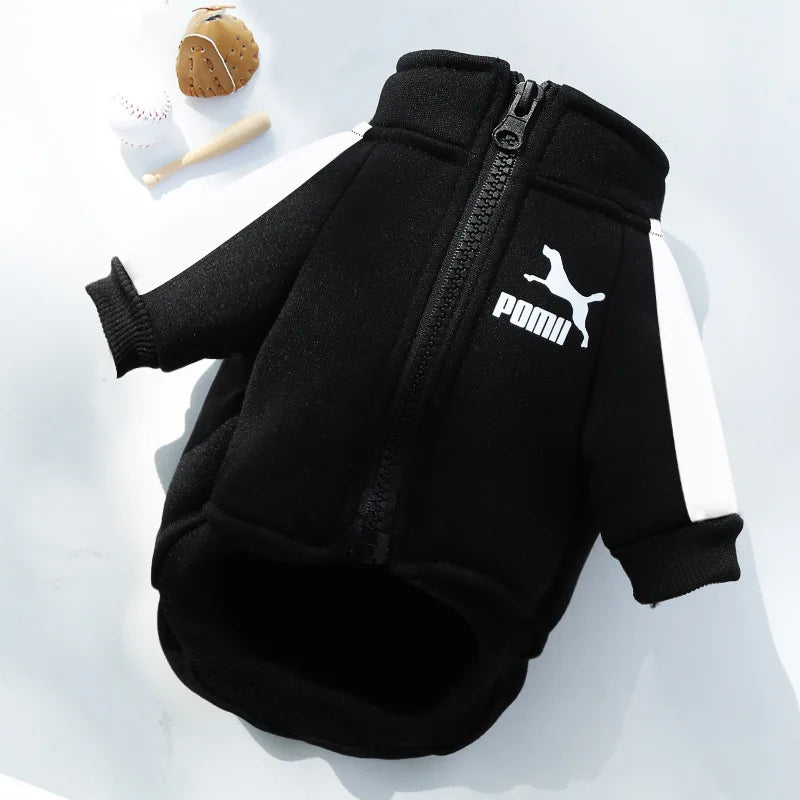 Baseball Dog Jacket – Winter Sweatshirt for Small & Medium Dogs