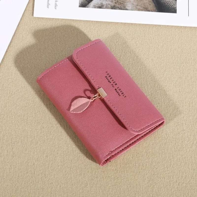 Women's Trifold Wallet – Minimalist PU Coin Purse & Credit Card Holder