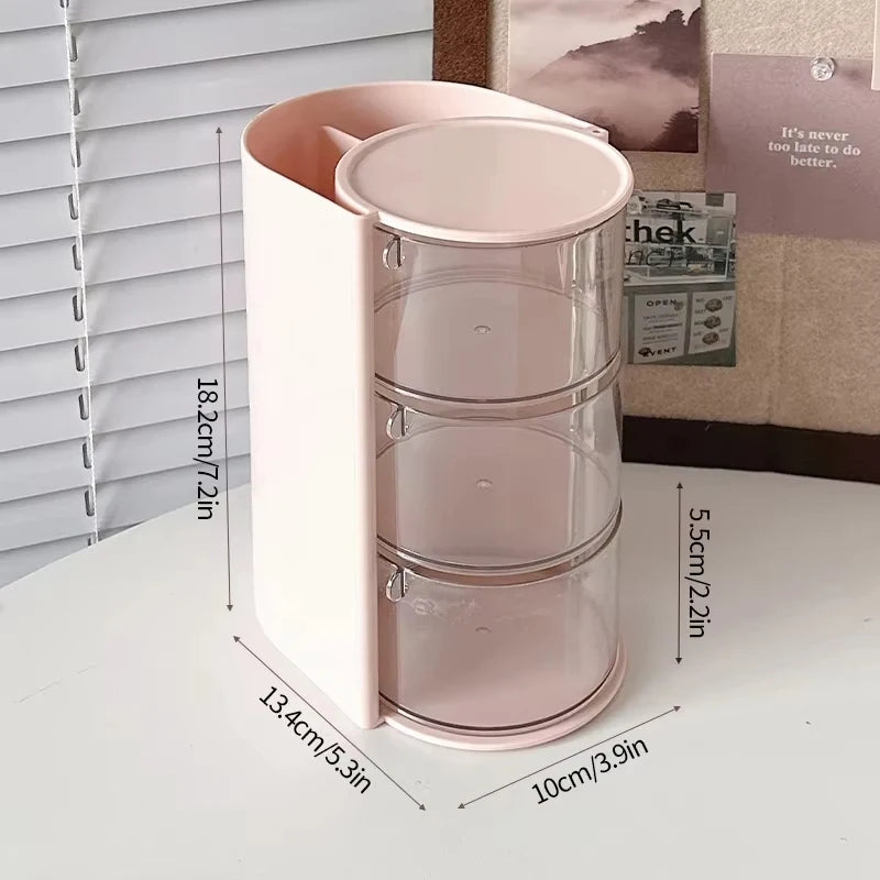 Rotating Beauty Egg & Cushion Organizer – Bathroom Makeup Display Case