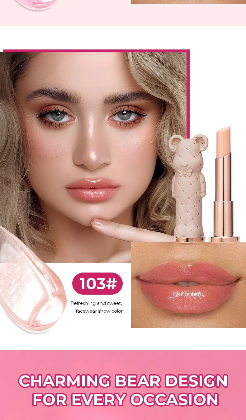 Beauty Glazed Bear Moisturizing Lipstick – Nourishing Colored Lip Balm