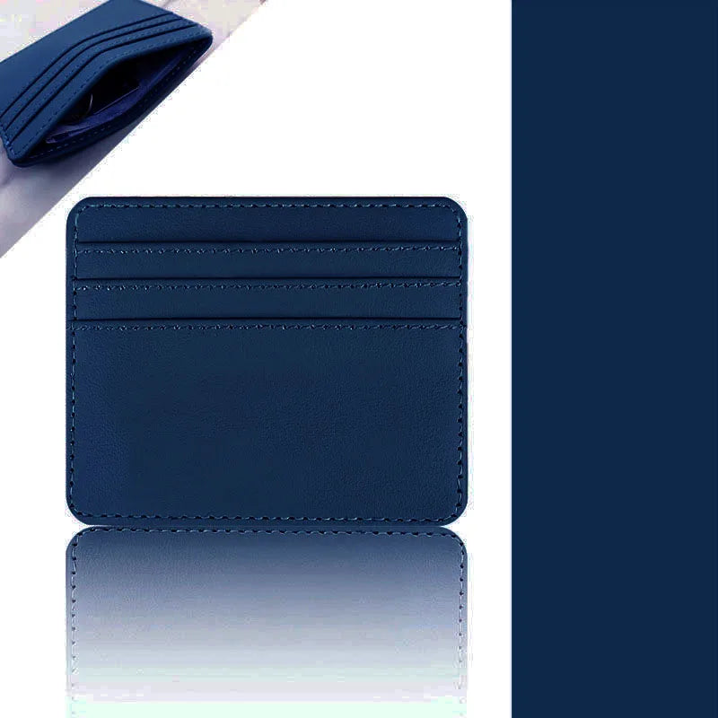 Slim PU Leather Card Holder – Multi-Slot ID & Credit Card Case