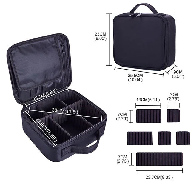 Women's Professional Makeup Bag – Waterproof Travel Cosmetic Case