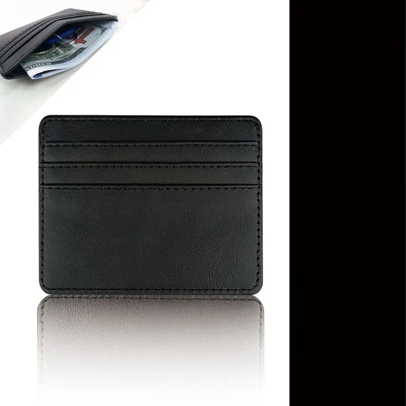 Slim PU Leather Card Holder – Multi-Slot ID & Credit Card Case