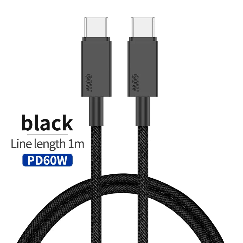 65W GaN Dual USB-C Wall Charger – Flat, Foldable Plug, Fast Charging, White/Black