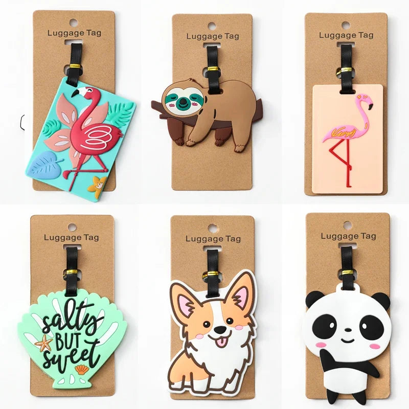 Creative Corgi & Cat Luggage Tag – Silicone Travel ID Tag with Anti-Loss Design
