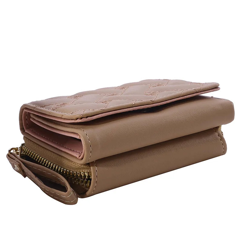 Women's Mini Zip Wallet – 8 Card Slots, Coin Purse & Photo Slot | 8 Colors